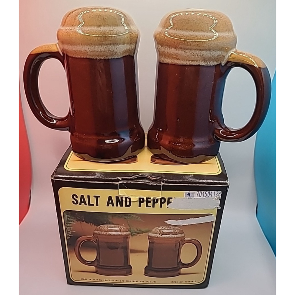 Vintage Beer Mug Salt And Pepper Shakers New In Box Zellers